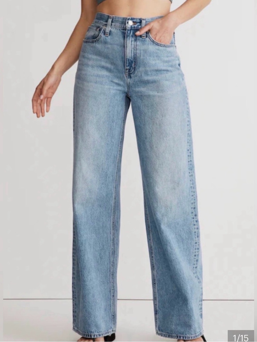 Madewell Light Blue High-Rise Wide Leg Jeans